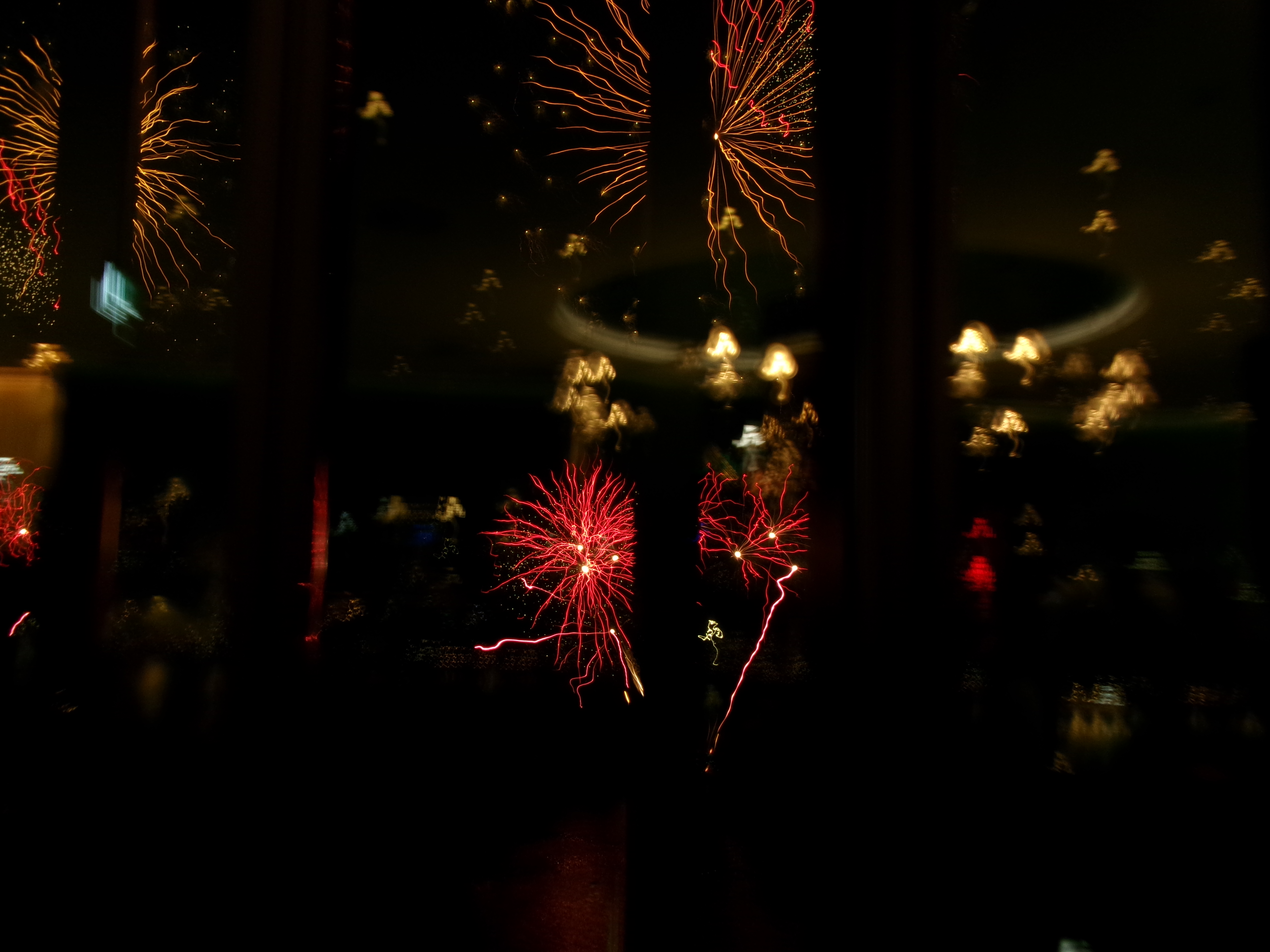 Fireworks at night from a hired camera